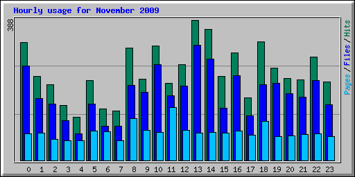 Hourly usage for November 2009