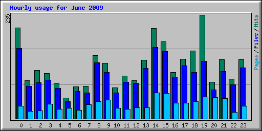 Hourly usage for June 2009