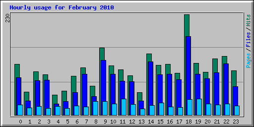 Hourly usage for February 2010